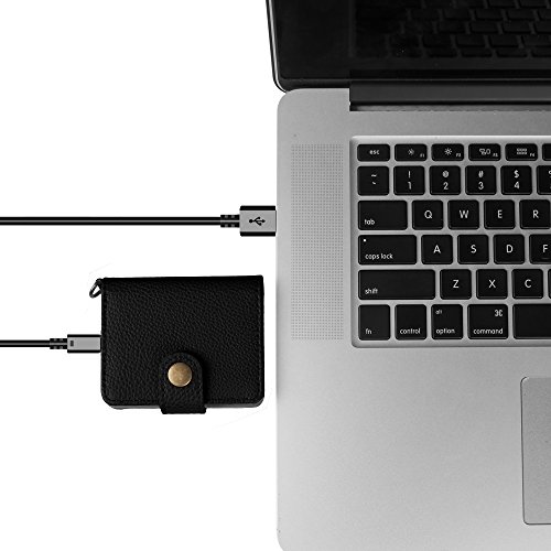 Fintie Samsung T3 SSD Hülle Case [2 Pack] , Kunstleder Schutzbeutel Reisetasche Organisator Tasche Tragetasche für Samsung T3 Portable 250GB 500GB 1TB 2TB SSD USB 3.1 Externe Solid State Drive, Schwarz - 4