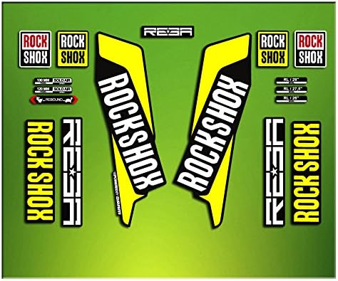 Pegatinas HORQUILLA ROCK SHOX REBA 2016 ELX22 STICKERS AUFKLEBER AUTOCOLLANT DECALS BICICLETA CYCLE MTB BIKE 26" Y 27.5" AMARILLO / YELLOW