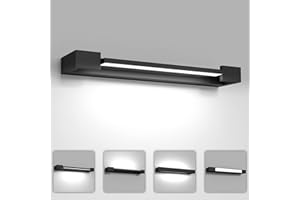 Neliwo Aplique Espejo Baño Led, 42 cm 18W 1800LM, Luz Blanca 5000K Lámpara Led de Espejo, Impermeable IP44, el Espejo/Gabinete/Iluminación de Pared, Negro