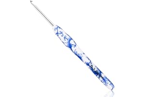 BCMRUN 3.25 mm(10) Crochet Hook for Arthritic Hands, Ergonomic Soft Grip Handle, Extra Long Knitting Needles Rubber Handle Hook Crochet Needle for Beginners, Mothers Day Gifts (3.25mm-10), Blue
