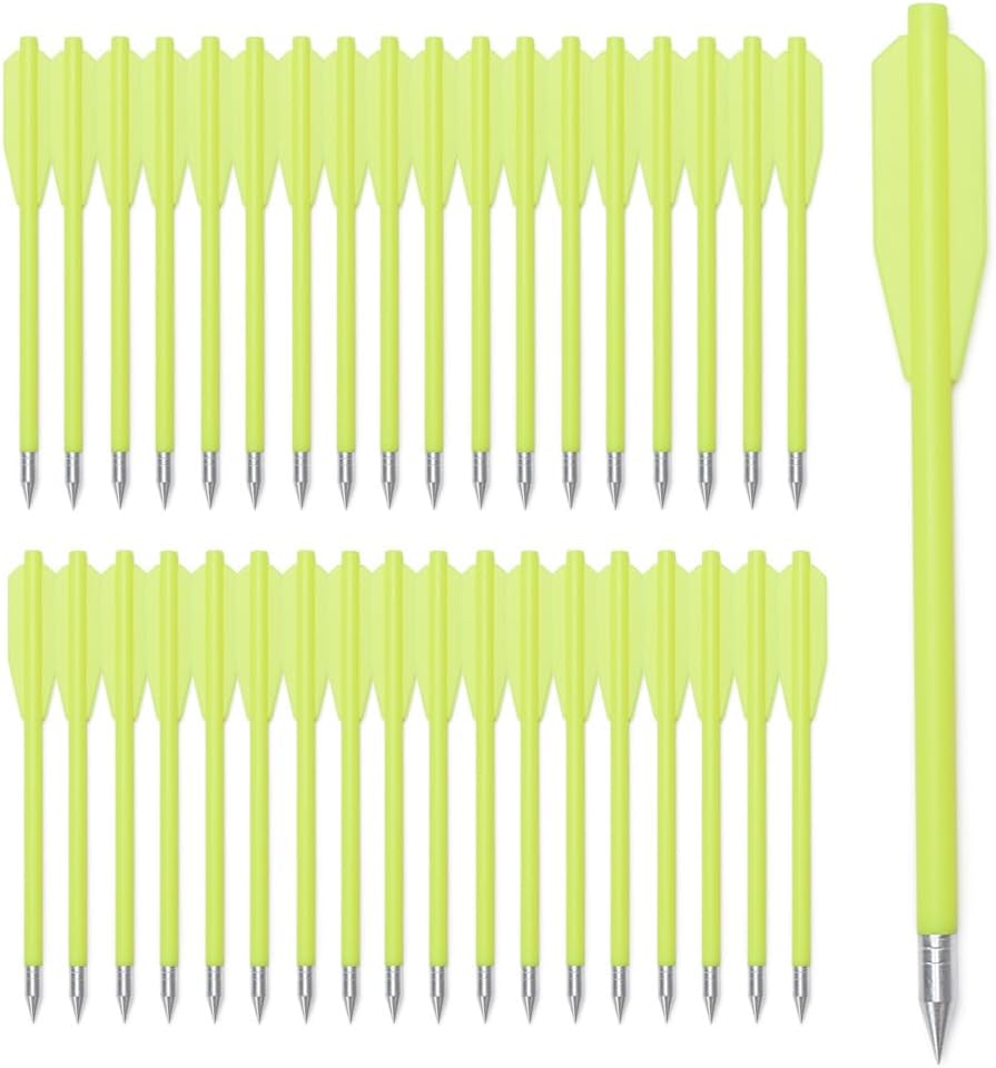 ELONG OUTDOOR Mini Pernos de Ballesta, Flechas de Objetivo de 50-80lb, Pistola de Tiro con Arco, Dardos de Caza de Pesca, Puntas de Acero de 6,3", práctica de puntería de Caza