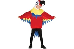 FIESTAS GUIRCA | Disfraz de Lorito Infantil - Capucha, Cola y Traje - Disfraces de Animales para Halloween, Carnaval y Fiestas de Disfraces - Ideal para Niños