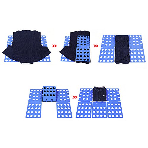 Songmics 3. Generation einstellbar Wäsche Faltbrett Falthilfe A4 Flip & Fold Kunststoff 57 x 68 cm blau LCF003 - 5