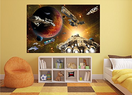 Fototapete Raumschiffe im Weltall Wand-dekoration – Wandbild Spaceships Poster-Motiv by GREAT ART (210 x 140 cm) - 9
