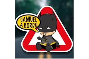 VINILOSBICI Adesivo per bambino a bordo personalizzabile supereroe