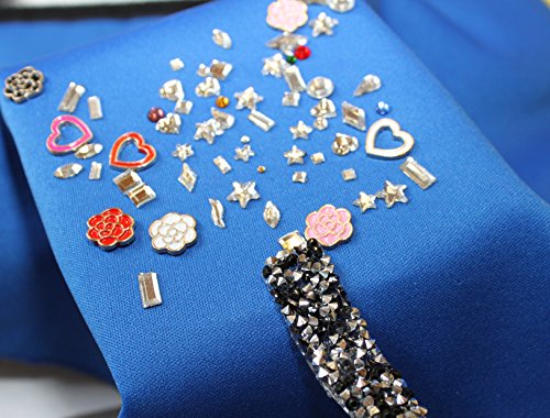 Band Strass Schwarz und Silver Kleber Radierer zum Aufbügeln 45 cm 1,5 cm Bling Custom - 6