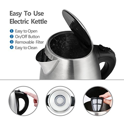 comprare on line Aigostar Queen 30CDZ - Bollitore elettrico in acciaio inossidabile con illuminazione a LED, 2200 Watt con capacità da 1.7 litri, Protezione a Boil-Dry, BPA Free. Design esclusivo. prezzo