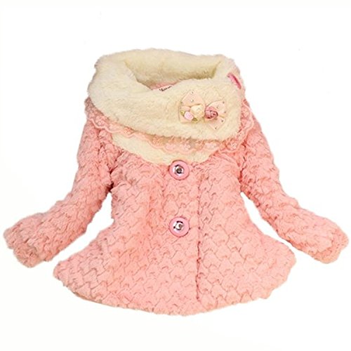 Baby Girls Warm fleece Clothing Children Outerwear Faux Fur Coat for Autumn Winter