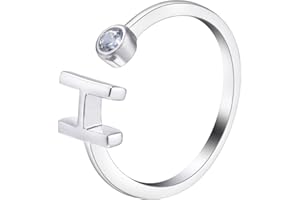 VIKI LYNN Buchstabe Ring 925 Sterling Silber Offener Verstellbare Initiale Alphabet A-Z Ringe fur Damen Mädchen