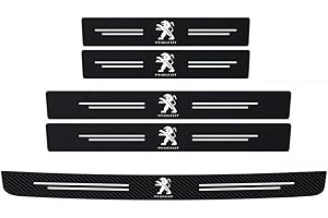WACDXST 5 Piezas Protectores Umbral Puerta, para Peugeot 308 2016-2022 Fibra de Carbon Anti-rasguños Puerta Bienvenido Pedal protección Pegatina
