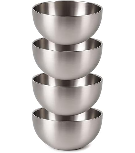 Set 5 Ciotole In Acciaio Inox Con Misure - 500ml To 2600ml