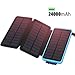 Produktbild ADDTOP Solar Ladegerät 24000mAh Wasserdicht Power Bank mit 3 Solarzelle Tragbares Externe Akku Batterien für iPhone, iPad, Samsung, Android und Andere Smartphones