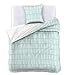 Produktbild DecoKing Premium 28476 Bettwäsche155x220 1 Kissenbezug 80x80 Pfefferminz weiß geometrisches Muster Bettbezüge Renforcé Baumwolle Mako-Satin Baumwollsatin zweiseitig Ducato Collection Clarissa Minze