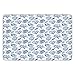 Produktbild FAFANIQ Bathroom Bath Rug Kitchen Floor Mat Carpet,Indigo,Summer Theme Watercolor Blurry Hand Drawn Buds Flowers Roses Seem Image,Light Blue and White,Flannel Microfiber Non-Slip Soft Absorbent
