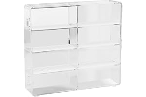 BLSYHDH Spielzeugauto-Vitrine, Kompatibel mit Spielzeugauto-Modellaufbewahrung Im Maßstab 1:64, Kunststoff-Auto-Aufbewahrungsbox, 8 Steckplätze, Transparenter Vitrinen-Organizer mit Staubsc