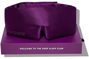 DROWSY Silk Sleep Mask. Face-Hugging, Padded Silk Cocoon for Luxury Sleep in Total Darkness (Purple Martini)