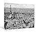Produktbild JP London bwcnv2527 5,1 cm Dick Schwergewicht Schwarz & White Gallery Wrap Leinwand Wand Art, Antenne Paris Eiffelturm Scenic Tapeten, 61 x 45,7 cm