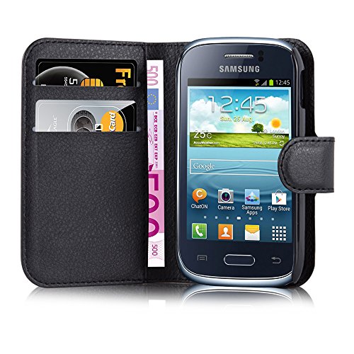 Cadorabo – Book Style Hülle für Samsung Galaxy XCOVER 3 (G388F) – Case Cover Schutzhülle Etui Tasche mit Standfunktion und Kartenfach in PHANTOM-SCHWARZ - 4