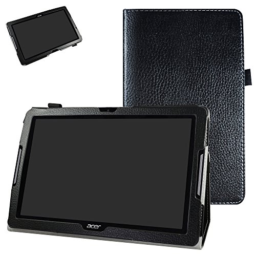 Acer B3-A30 hülle,Mama Mouth Folding Ständer Hülle Case mit Standfunktion für 10.1" Acer Iconia One 10 B3-A30 Android Tablet,Schwarz