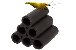GarPet Aquariendeko Pyramide 6er Garnelenröhre Aquarium Deko Garnelen Garnelenhöhle Krebshöhle Welsröhre Laichröhre Keramik Ton schwarz