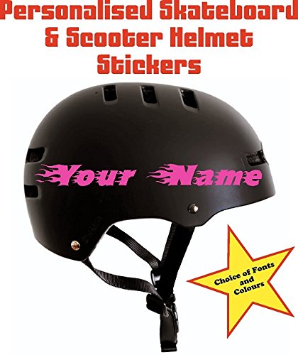 2x Personalised Name Stickers for Skateboard Scooter Blades Cycle Bike Bicycle Helmet Kids Children by Ellis Graphix