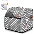 Luxja Dust Cover for Overlocker, Overlocker Machine Cover with Storage Pockets, Overlocker Dust Cover for Overlocker Sewing Machine, Grey Dot
