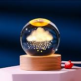 MR 3D Crystal Glass Globe, Night Light with Wooden Socket,LED, lover's gift, Christmas, Teachers' Day, Special Design A great hed