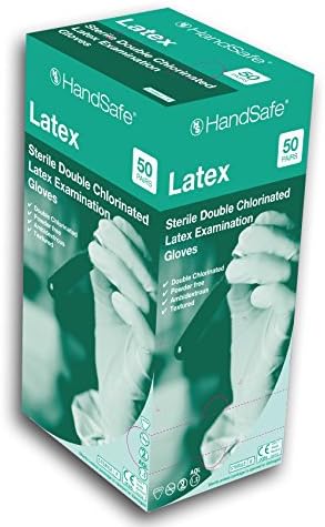 Handsafe Sterile Latex Gloves - Natural - Small - Pack of 50