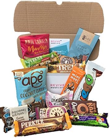 ReviveBox™ Vegan Snack Bars &amp; Chocolate Hamper Gift Box Selection 14 x Items
