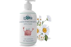 Kikido Jabón Íntimo Infantil 250 ml - Gel Intimo Pediatrico con Extracto de Camomila - Jabon de Baño Bebé para Piel Sensible, Hidratante y Purificante, 250 ml
