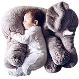 SGS Baby Elephant Stuffed Plush Pillows Grey, 24 Inches