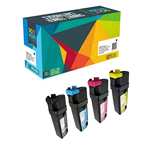Doitwiser ® Dell 1320 1320c 1320cn Kompatible Toner Set Hohe Seitenleistung - 593-10258 593-10259 593-10261 593-10260 - Schwarz 2000 Seiten - Farben 2000 Seiten (4 Pack) Schwarz Cyan Magenta Gelb