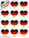Produktbild 12 STÜCK, VORGESTANZT, DEUTSCHLAND FLAGGE IN HERZFORM, AUS OBLATENPAPIER, ESSBAR, VORGESTANZT, DEKORATION