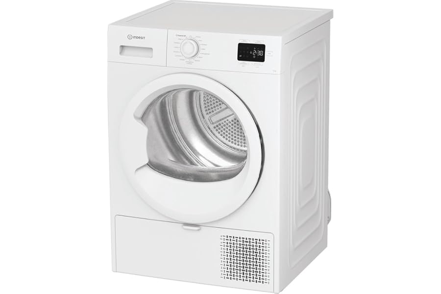 Indesit C YD 92D WW IT - 9kg Heat Pump Dryer, Freestanding, Class E, 2 in 1 Filter, Fast Cycle, Eco Cotton, Refresh. 84.5 x 59.6 x 60.7 cm