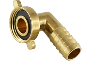 SIWERK Fittingteile - Schlauchtülle mit Flügelüberwurfmutter flach dichtend Messing (Ausführung: 90° Winkel - Größe: G 1/2" - 10 mm)