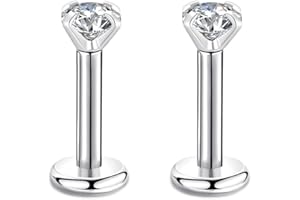 CANDYFANCY 16G Helix Tragus Piercing Trago Orecchio Cartilagine Labbro 6MM/8MM Labret Acciaio Chirurgico Orecchini Zirconi Donna Ragazza