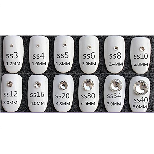 ss3-ss30 Kristallbehang Flache Rückseite Strass für Nägel Steine Nicht Hotfix Klebstoff auf 3D Nail Art Strass DIY - 4