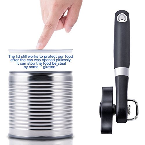 Swify Sicherheits dosenöffner,Edelstahl,Ergonomisches rutschfestes Design mit glattem Rand,Schneidet ohne scharfe Kanten,Deckel kann wieder aufgelegt werden - 6