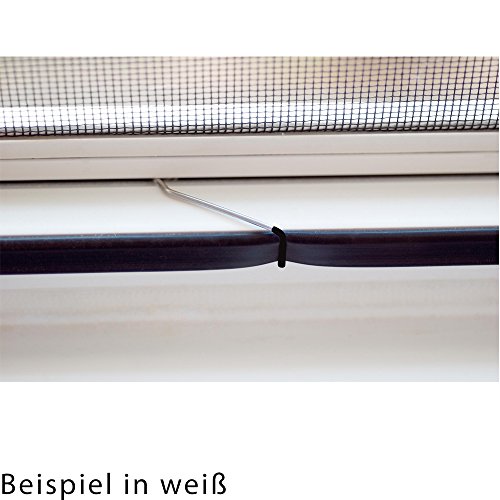 mako Insektenschutz Fenster slimLINE 110 x 130 cm ALU-Rahmen in Braun Fliegengitter-Fenster mit Schnellmontagefedern Insektenfenster kürzbar ohne Bohren - 2