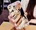 Produktbild EUWLY Handyhalterung Schutzhülle für [Samsung Galaxy S6 Edge Plus] Spiegel Handyhülle Kreativ Niedlich Karikatur Bär Ring Fingerhalterung Ständer Luxus Glänzend Strass Diamant Glitzer Bling Spiegel Hülle Mirror Case Weich Weich Flexible TPU Silikon Crystal Schutz Handy Hülle Handytasche Schutzhülle Tasche Schale Bumper für Samsung Galaxy S6 Edge Plus + Blau Eingabestift Stylus Touch Pen-Bär Ring,Golden