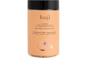 Hagi Himalajska sól do kąpieli Korzenna Pomarańcza 480g, relaksująca i oczyszczająca mieszanka z olejkami eterycznymi i ekstraktem z bursztynu