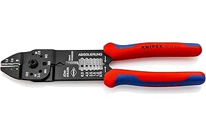 KNIPEX Pince à sertir sur carte LS noire laquée avec poignées multimatières 230 mm, 97 21 215 SB