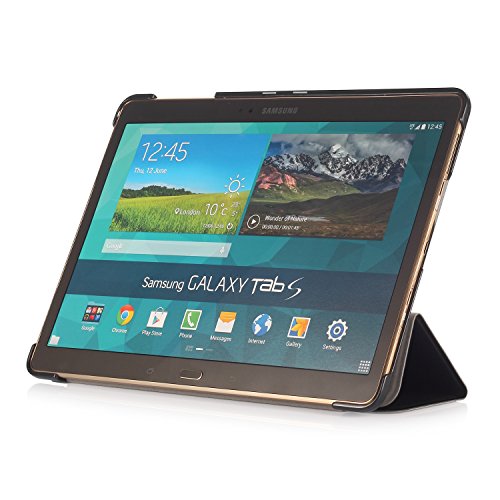 iHarbort® Samsung Galaxy Tab S 10.5 Hülle Case – Ultra Slim Leder Tasche Hülle Etui Schutzhülle Für Samsung Galaxy Tab S 10.5 Zoll T800 Case Holder mit automatischer Weckfunktion (Galaxy Tab S 10.5, Schwarz) - 2