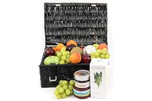 EXPRESS4FRUITS Savory Fruit and Cheese Basket - Fruit Gift Baskets and Gift Hampers with Next Day UK delivery with Personal Message Attached