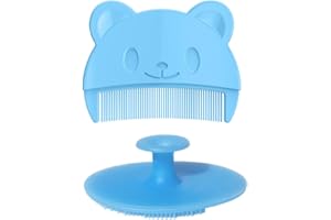 SGERUFZ 2 Pezzi Spazzola da Bagno per Neonati, Morbida e Pettine per Crosta Lattea, Spazzola Massaggio in Silicone per Bambini, Adatto a Bambini, per un Confortevole Massaggio del Cuoio Capelluto