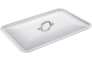 BALDASSARE AGNELLI Pentole Agnelli Family Cooking Aluminium Rectangular Roasting Lid, Dimension 40 x 29 cm, Silver, 40x29 cm