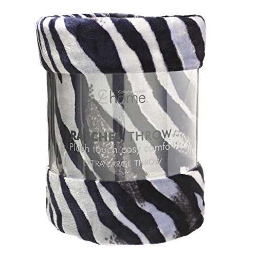 Catherine Lansfield Zebra Raschel Überwurf 200 x 240 cm bunt
