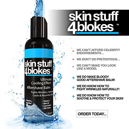 Skin Stuff 4 Blokes COOLING EFFECT ANTI AGEING AFTERSHAVE BALM *97.5% Natural & Organic* Specifically formulated to sooth, moisturise while reducing redness & irritation. Calms & revives your skin after shaving, SS4B is the new kid on the skincare block, we're non pretentious, 100% transparent, oh and we produce amazing skincare products specially formulated for blokes! Give us a try you won't be disappointed!