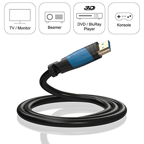 2m | HDMI-Kabel 2.0 a/b | 4K Ultra HD 2160p / Full HD 1080p | 3D / ARC / CEC | Ethernet | TV | PC/ Notebook | von JAMEGA - 5