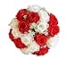 Produktbild Künstliche Blume Migaretin Deko Kunstblumen Künstliche Rose Silk Blumen 18 Blüte Blatt Garten Hochzeitsblumenstrauß für Haus Garten Party Blumenschmuck Bridal Bouquet Party Home Decor Blume (18Head A)